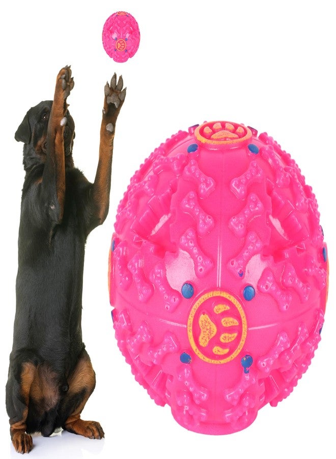 Voila Plastic Dog Toy Ball with Ring, Bouncy Fetch Ball with Handle for Easy Grip, Ideal for Small, Medium & Large Dogs, Fun Play & Teething Toy (Pack of 1) Pink - Image 4